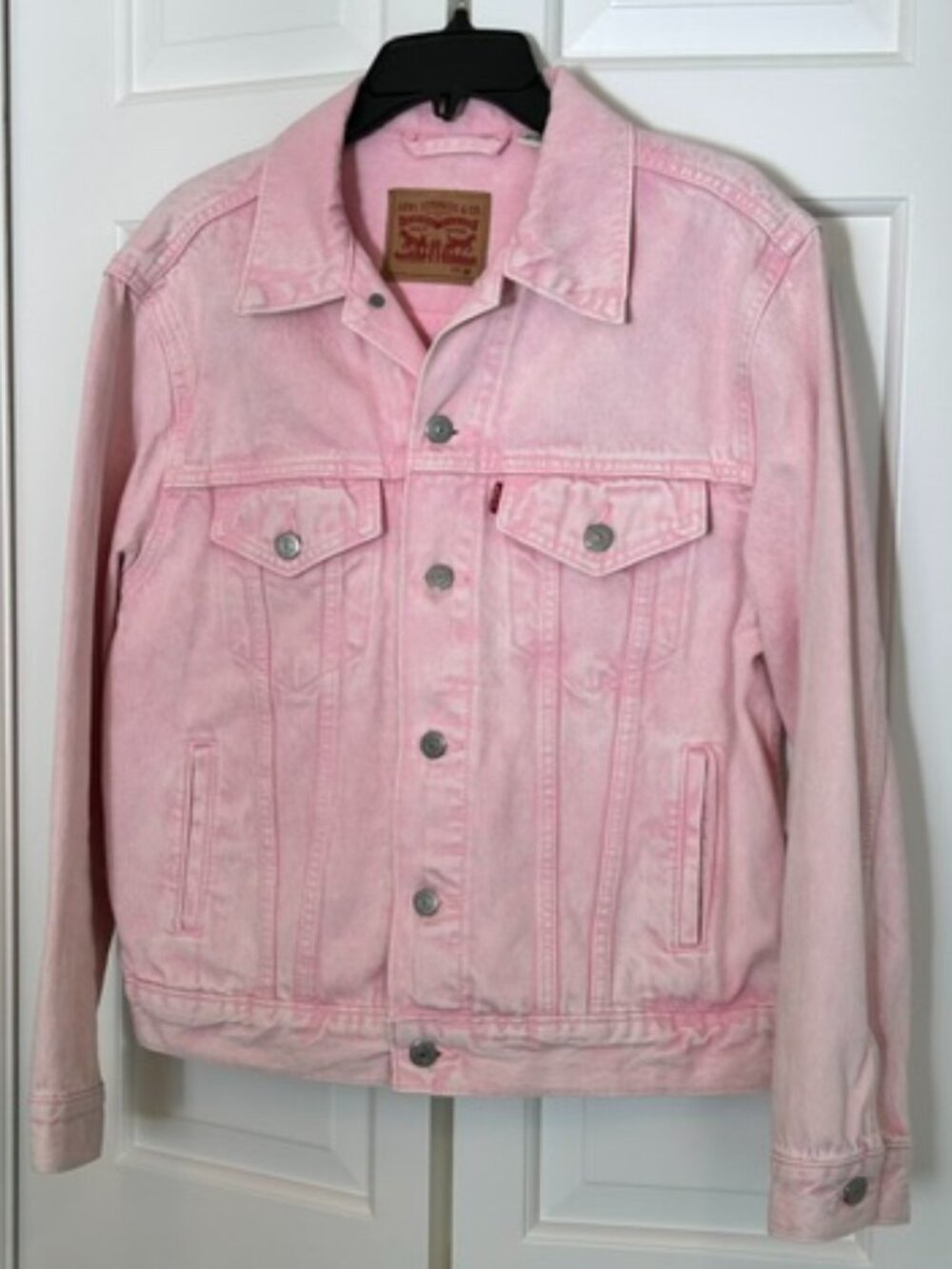 Levi's Ex-Boyfriend Trucker Jacker | Peony Hazy Acid Pink Wash | Size M